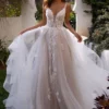 Brudklänning Spets Upptill 9 robe de mariee boheme chic fleurs 480x