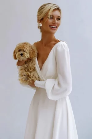 Brudklänning Spets Långärmad 6 robe mariee boheme classique 720x