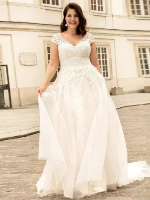 Billig Brudklänning Plus Size