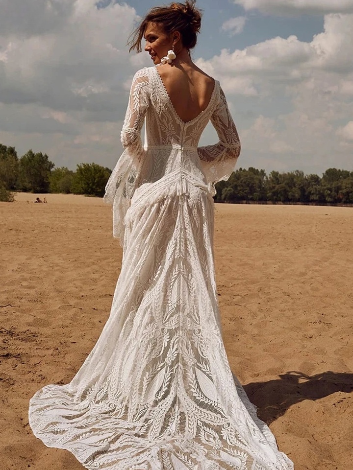 Brudklänning Siden 2 Bohemisk Bröllopsklänning Dold Skymning